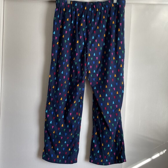 Lands' End Flannel Holiday Tree Print Pajama Lounge Pants Size MP Blue Multi - Picture 3 of 9